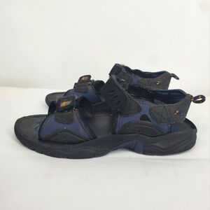 Cross Trekkers Sandals Mens 10.5M Black Blue Sling Back Hiking Outdoor Shoes